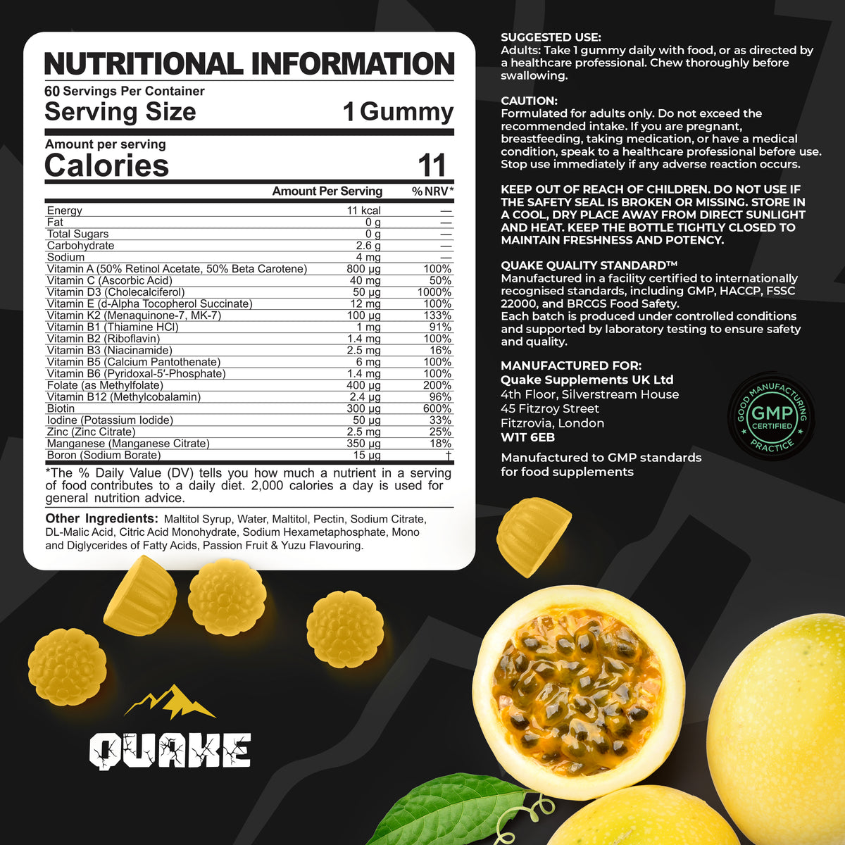Multivitamin Gummies – Passion Fruit Yuzu Flavour
