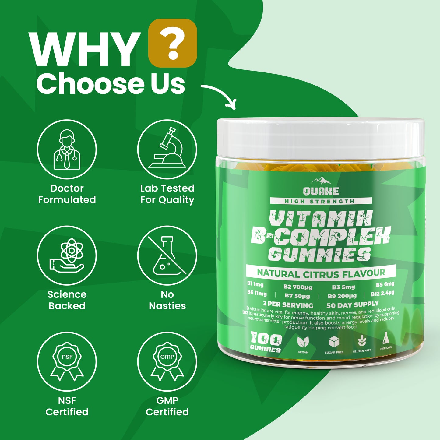 Vitamin B-Complex Gummies – Natural Citrus Flavour