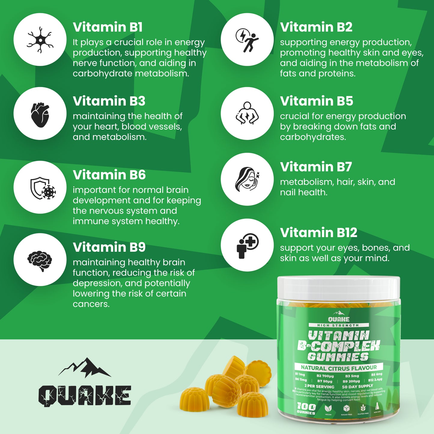 Vitamin B-Complex Gummies – Natural Citrus Flavour