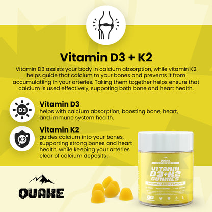 High-Strength Vitamin D3 + K2 Gummies  – Lemon Flavour